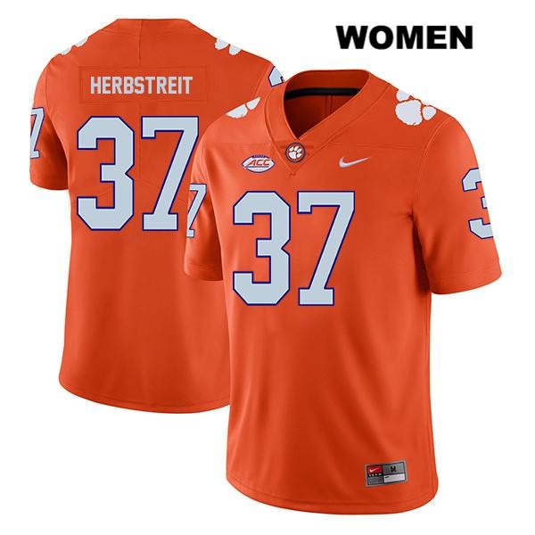 Women's Clemson Tigers #37 Jake Herbstreit Stitched Orange Legend Authentic Nike NCAA College Football Jersey FAT0146BR